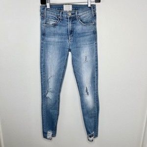 McGuire Womens Mid Rise Newton Skinny Jeans Style 15B Size 25 Distressed Ripped